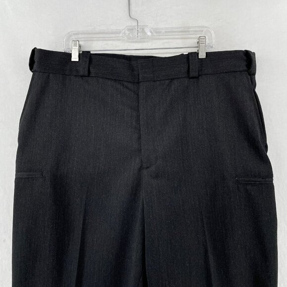 Flying Cross Pants Mens 42 Black Staight Leg Pockets Wool Blend Dress Attire - Picture 6 of 11